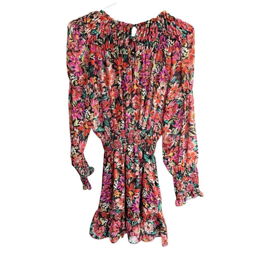 Misa Los Angeles Marin dress lorena Floral Long Sleeve Mini Size S Flirty - Picture 3 of 10